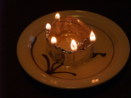 サラダ油でろうそく